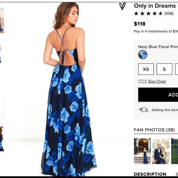 Lulu's Blue Rose Maxi Dress - Picture 4 of 6